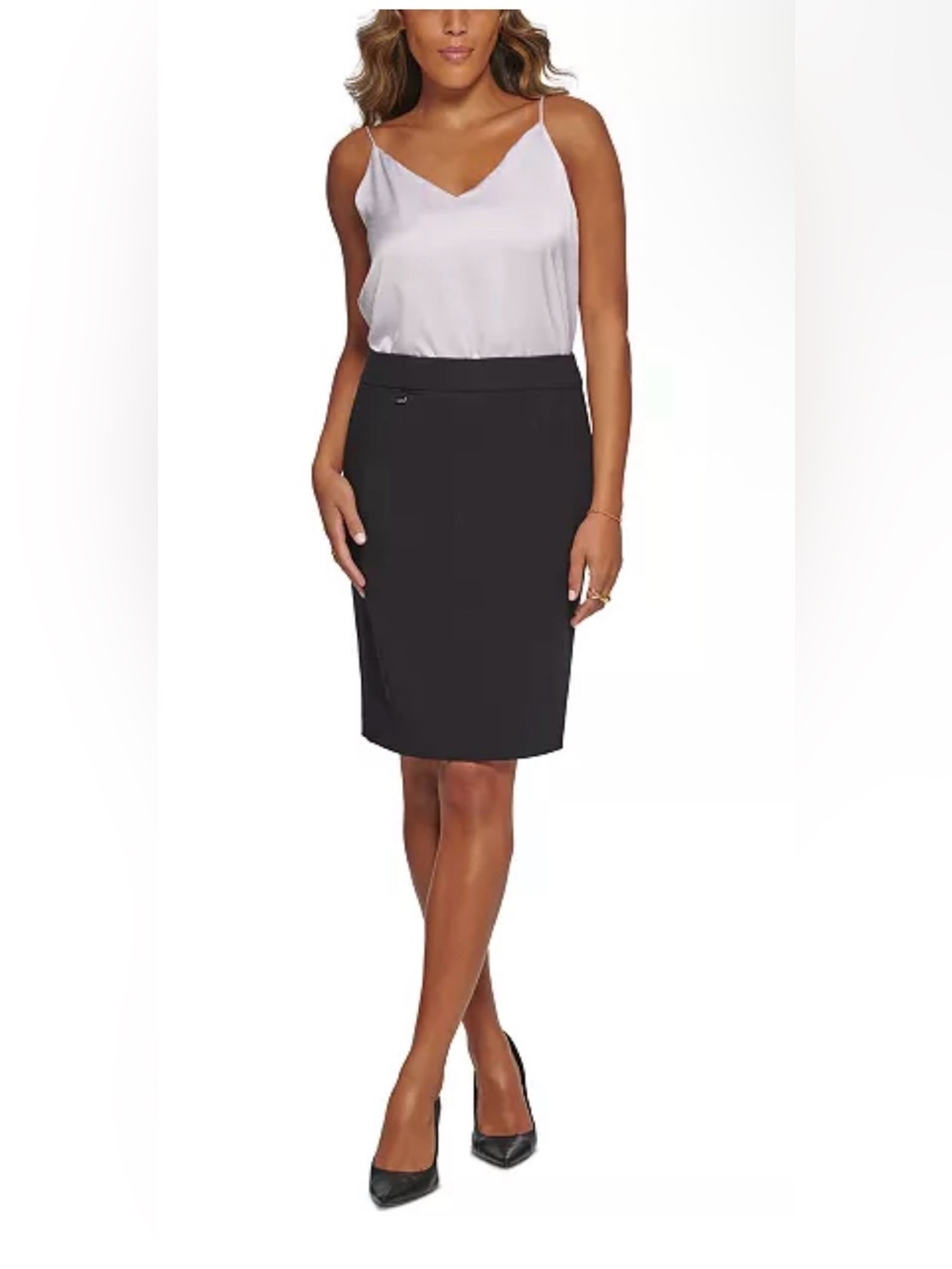 Calvin Klein Black Tailored Pencil Skirt
